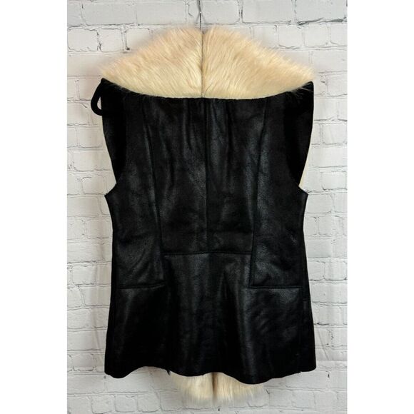 VICI EXCLUSIVE x FATE ivory faux fur black faux leather boho vest M NWT - Picture 11 of 11